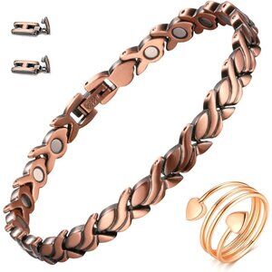 Elegant Adjustable Copper Magnetic Bracelet for Women - Ultra Strength & Style